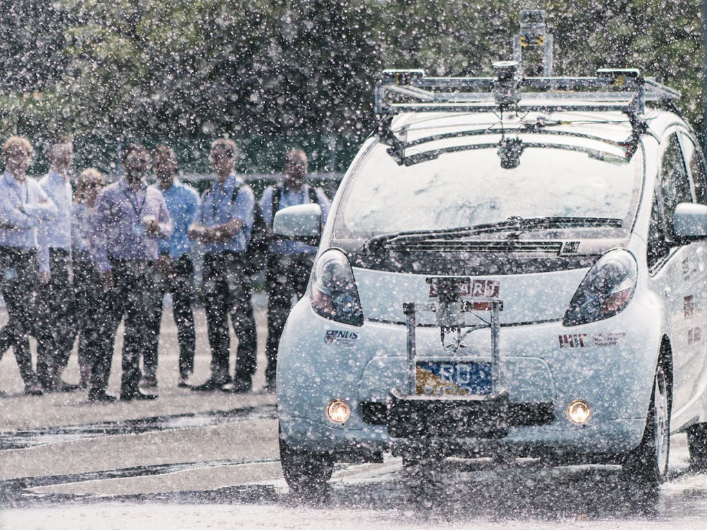 Self-driving cars tackle tropical storms at Singapore test center