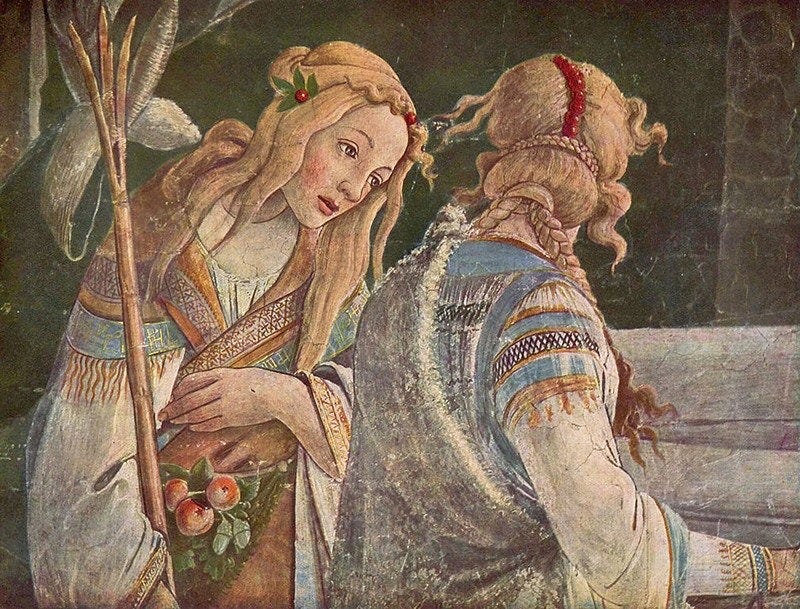 The Botticelli painting, Trial of Moses, that makes Swann fall in love with Odette