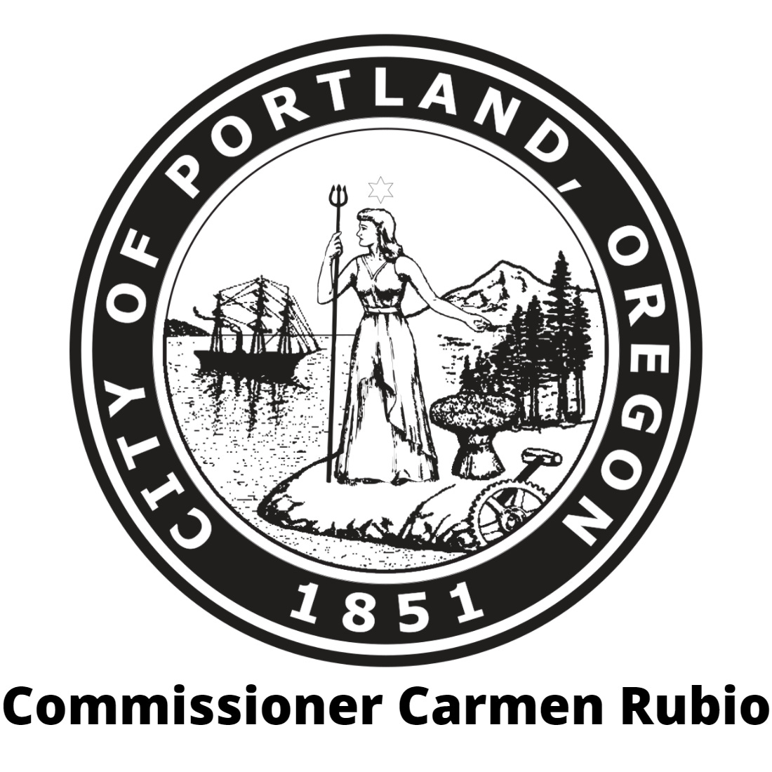Portland City Seal with the words "Commissioner Carmen Rubio"