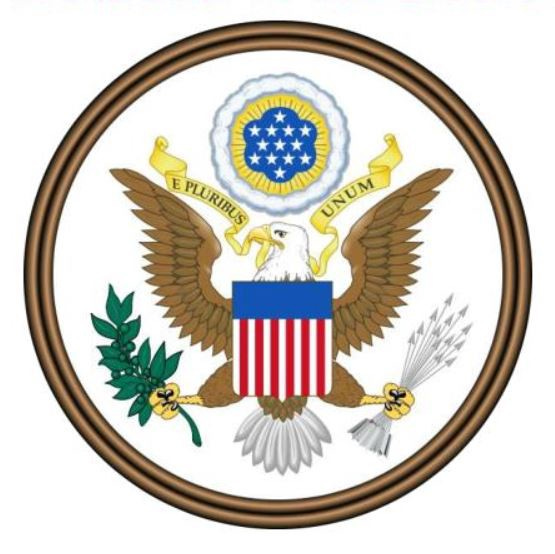 Great seal of the USA, eagle, and stars uses 13 pentagrams to form a hexagram
