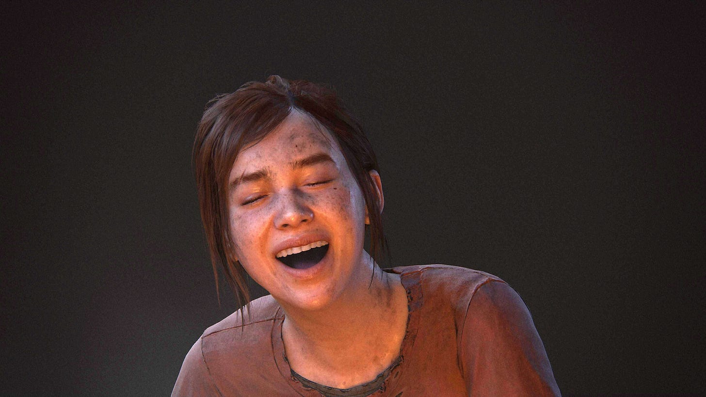 Ellie laughing in The Last of Us Part 1