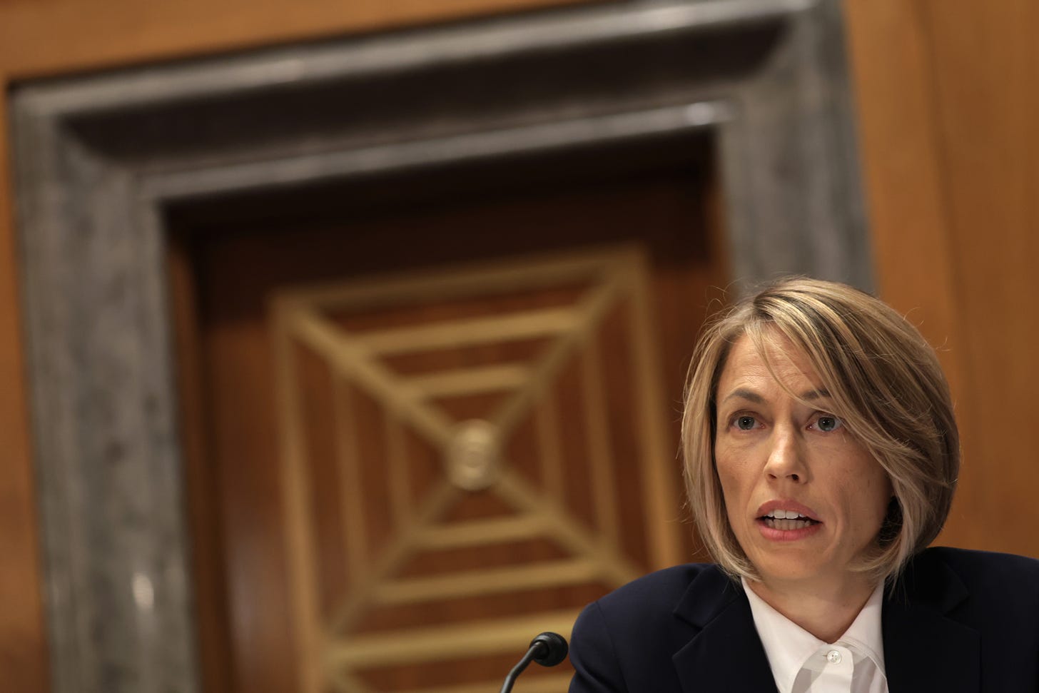 TikTok COO Vanessa Pappas testifies during a hearing before the Senate Homeland Security and Governmental Affairs Committee today in Washington, DC. (Alex Wong / Getty Images)