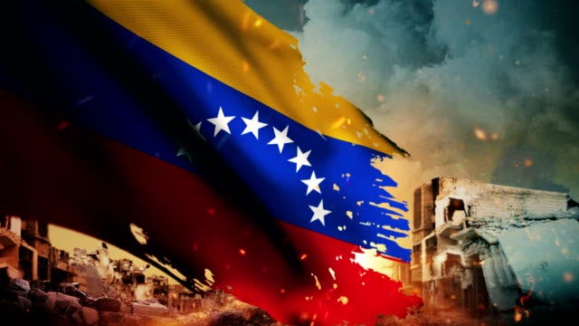 Bandera De Venezuela De 4k Crisis Guerra Fuego Vídeo Stock y más Footage de  Venezuela - iStock