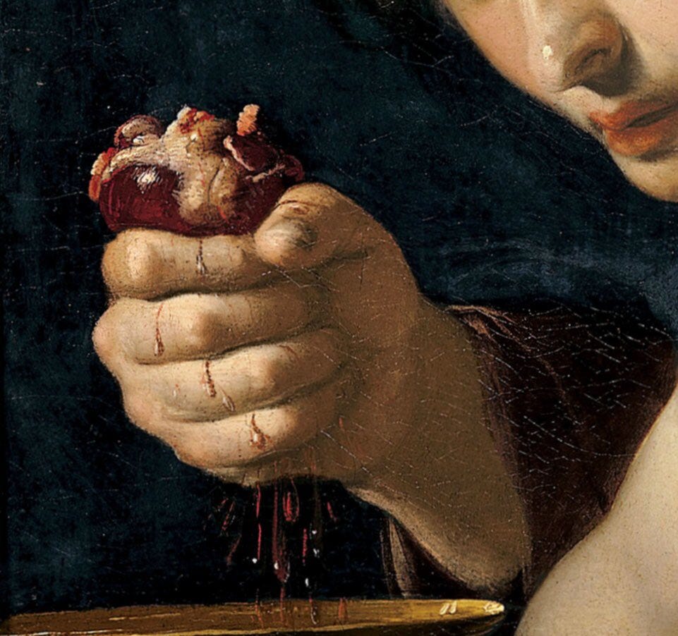Genevieve 🩰 on Twitter: "Bernardino Mei, Ghismonda with the Heart of  Guiscardo (detail), oil on canvas, c. 1650-59 https://t.co/98H058hKNM" /  Twitter