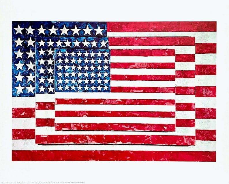 Three Flags Offset Lithograph Jasper Johns image 0