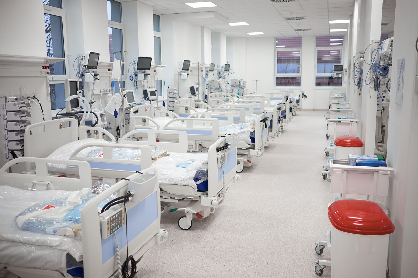An empty ICU ward.