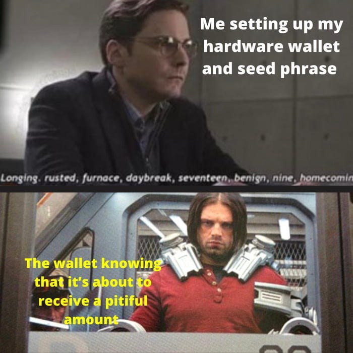 Anyone else feel like Zemo when they set up their wallet?
