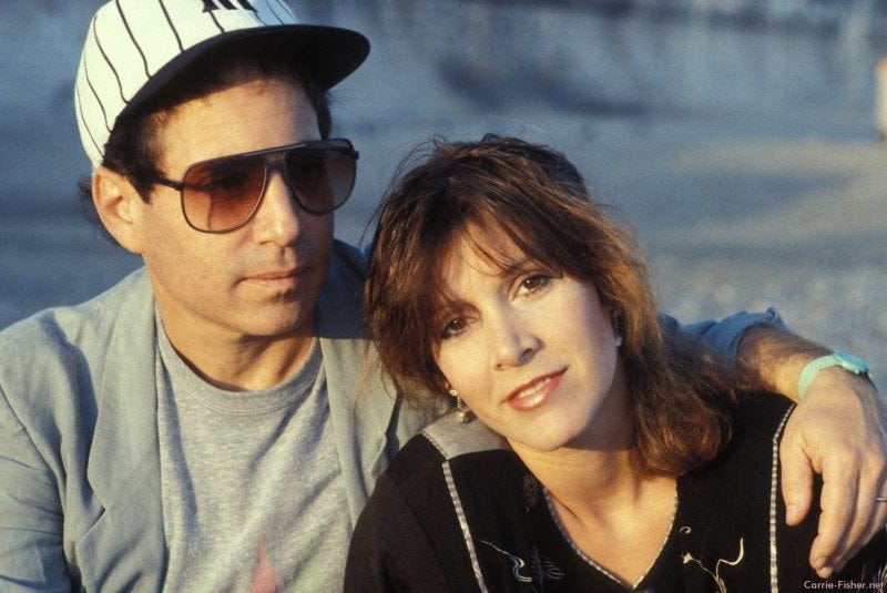 Paul Simon and Carrie Fisher soon after they were married in 1983 :  OldSchoolCool