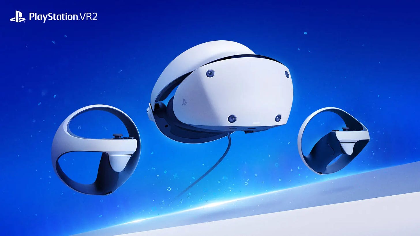 PSVR headset and Sense controllers