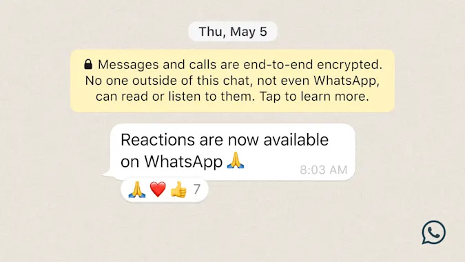 WhatsApp reactions arrive to all users starting today
