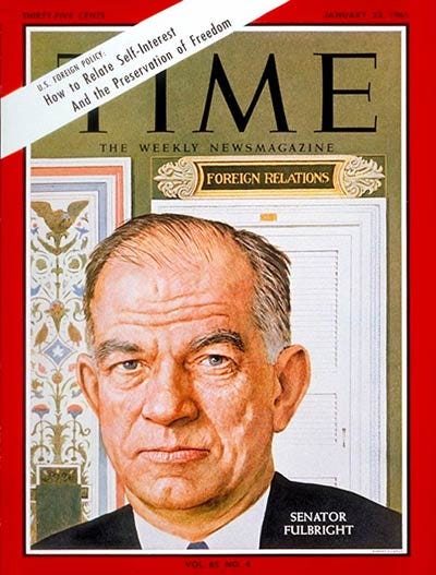 TIME Magazine Cover: Sen. William Fulbright - Jan. 22, 1965 - Congress -  Senators - Politics