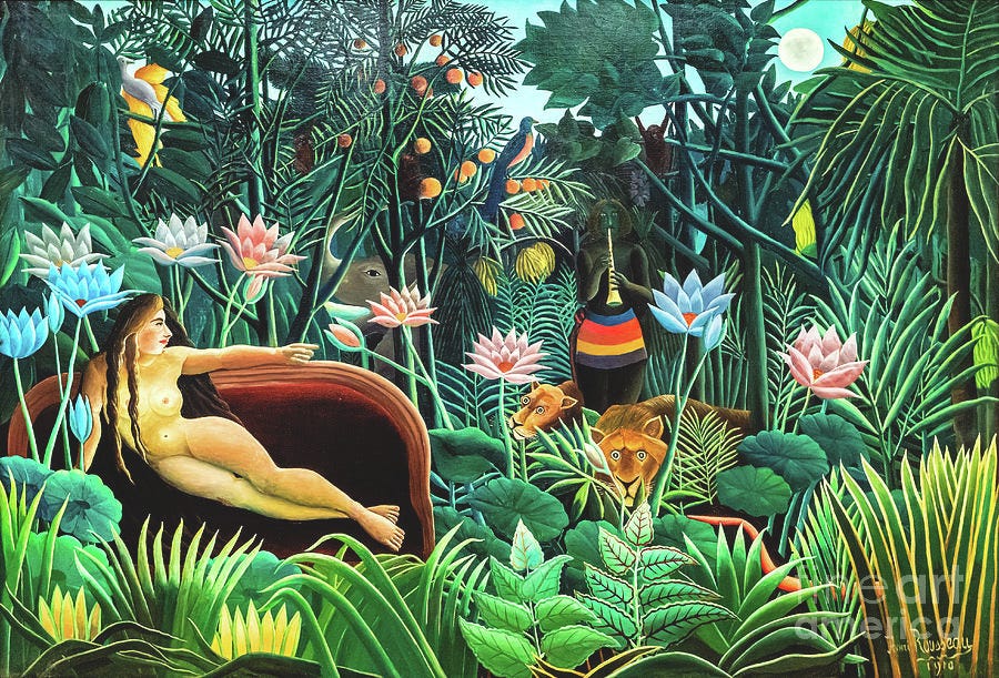 The Dream Painting - The Dream by Rousseau by Henri Rousseau
