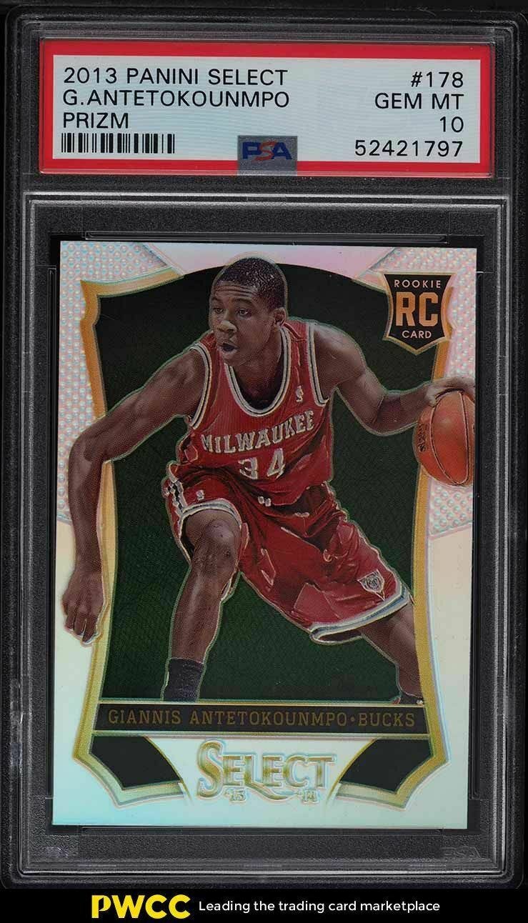 Image 1 - 2013-Select-Silver-Prizms-Giannis-Antetokounmpo-ROOKIE-RC-178-PSA-10-GEM-MINT