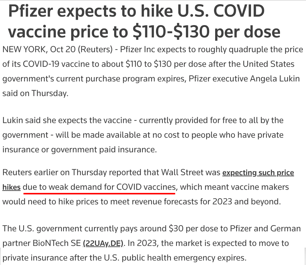 Pfizer menaikkan harga vaksin COVID karena kurang permintaan