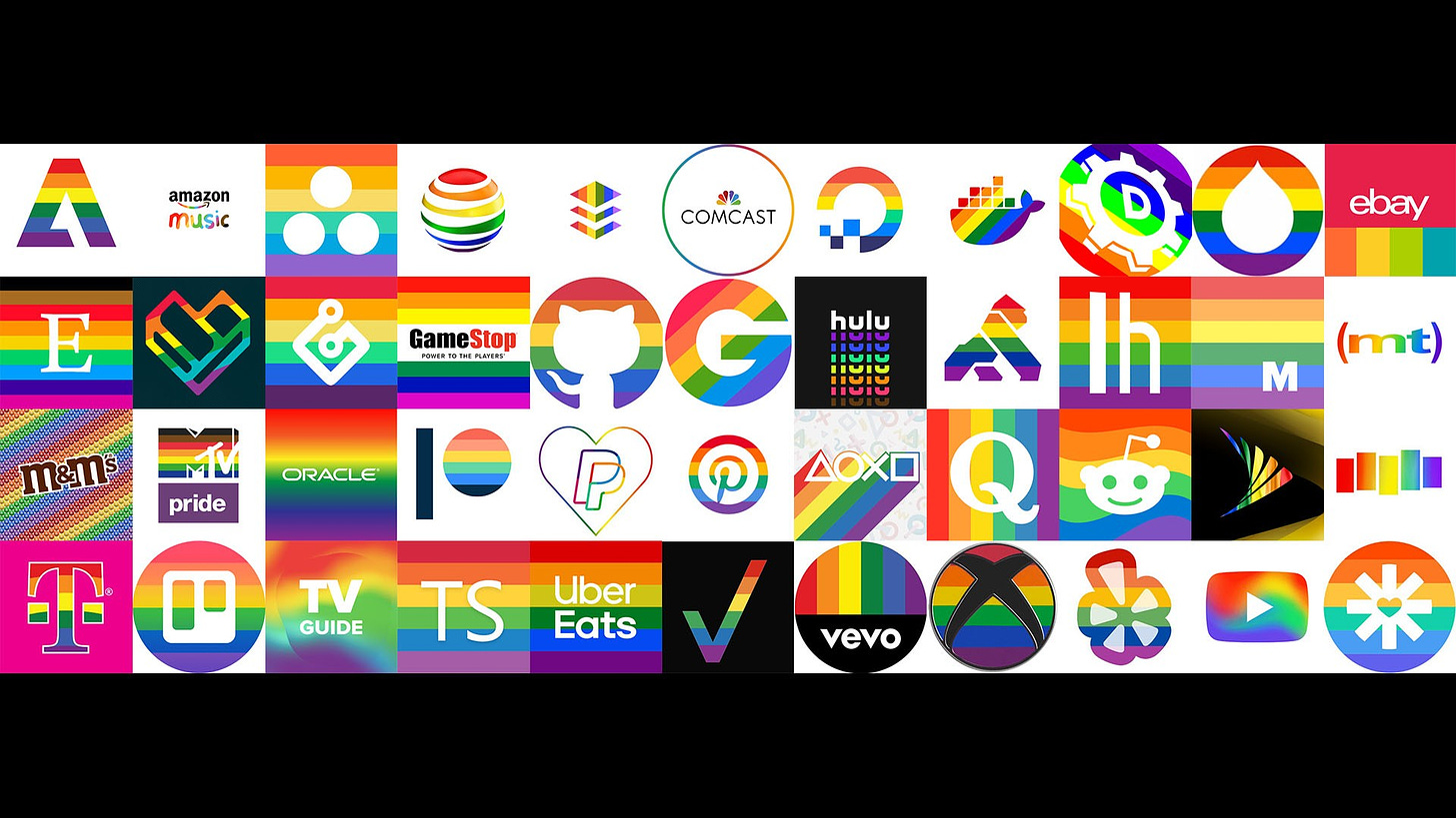 Image result from https://techpost.io/companies-sporting-a-rainbow-version-of-their-logo-for-pride-month/