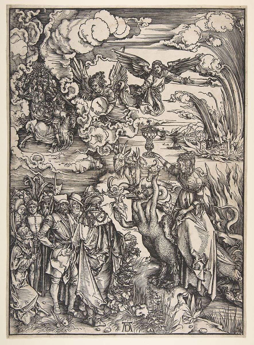 The Whore of Babylon, from The Apocalypse, Albrecht Dürer (German, Nuremberg 1471–1528 Nuremberg), Woodcut 