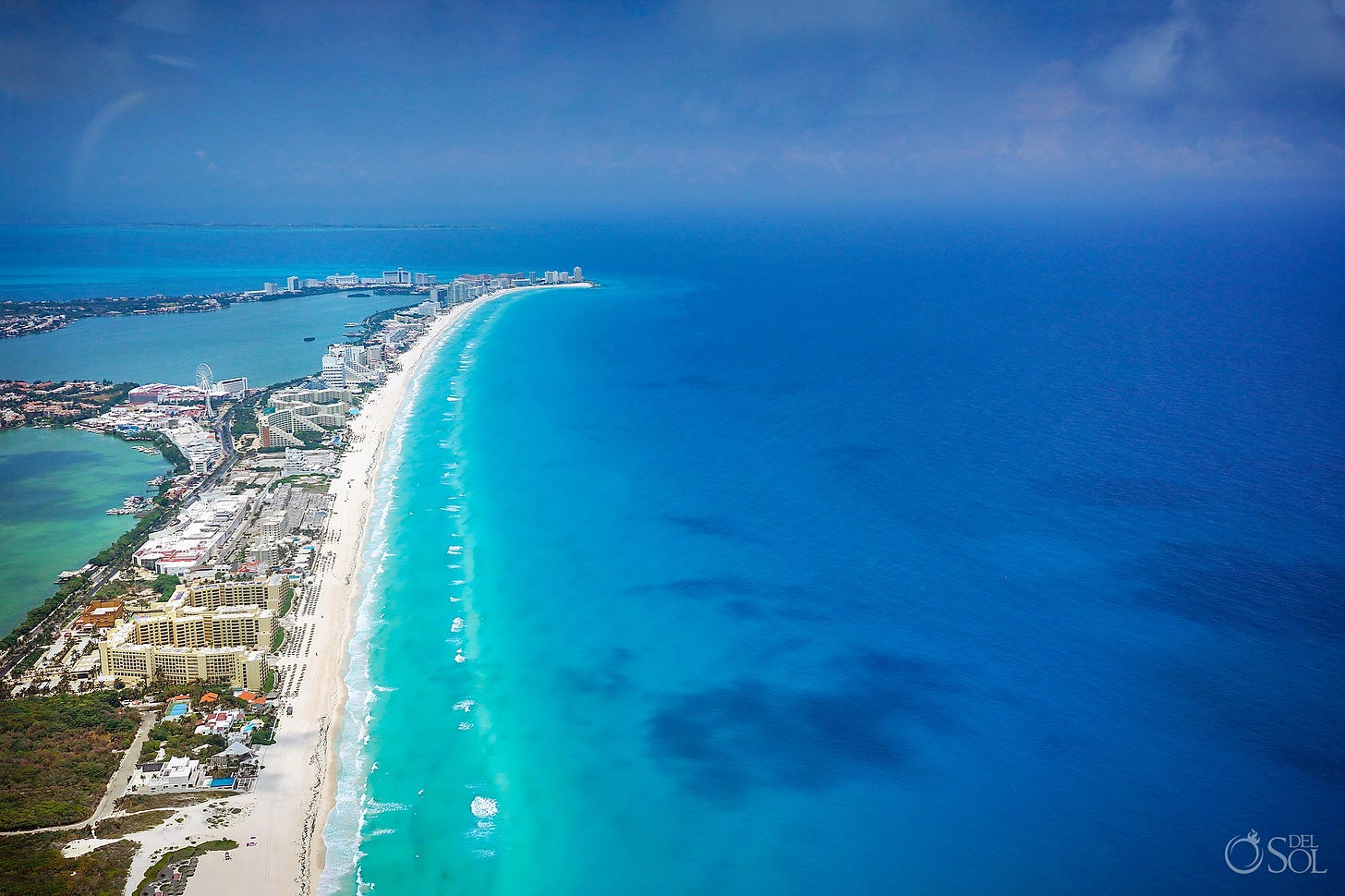 Cancun area aerial photography without tourists during April 2020 quarantine 