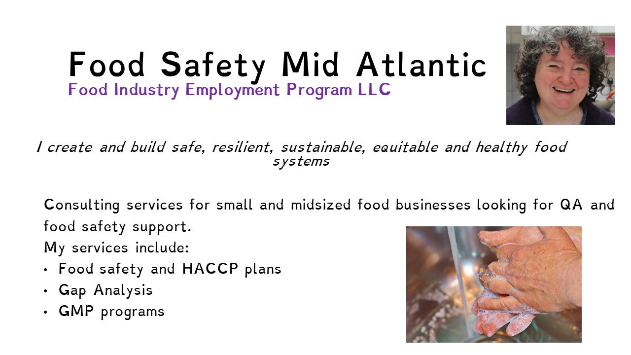 Food Safety Mid Atlantic helps with QA and food safety support. 