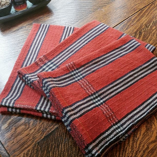 Hand woven tea towels