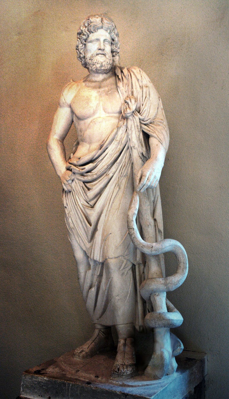 Statue of Rod of Asclepius