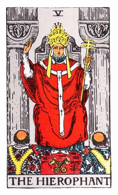The Hierophant Major Arcana Tarot card.