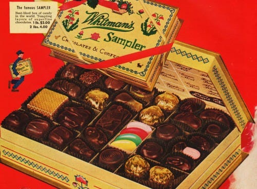 vintage images whitmans chocolates in a box