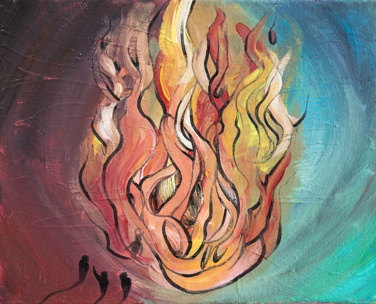 Shadrach, Meshach, Abednego, and &quot;The Fourth&quot; - Acrylic on Canvas