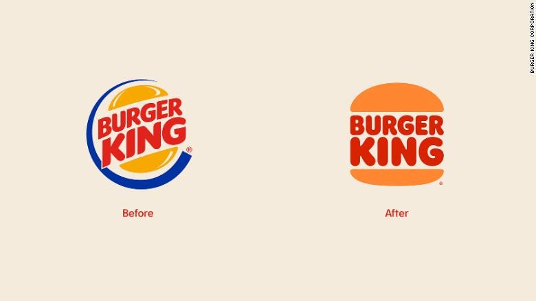 Burger King&#39;s old and new logo.