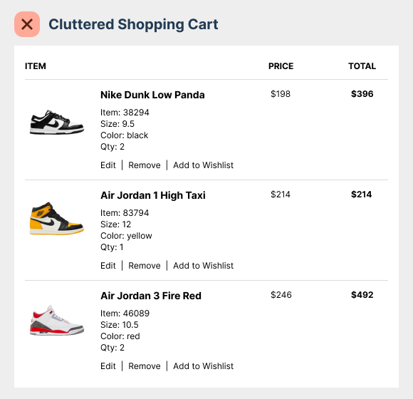 The Cleanest Zero-Clutter Page Layout for Shopping Carts