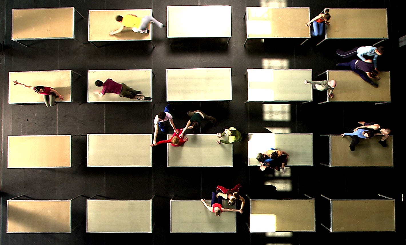 A still from One flat thing, reproduced (2000) by W. Forsythe