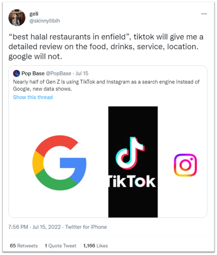 I don't Google anymore, I TikTok": how TikTok may surpass Google as the top  search engine - Digitalis