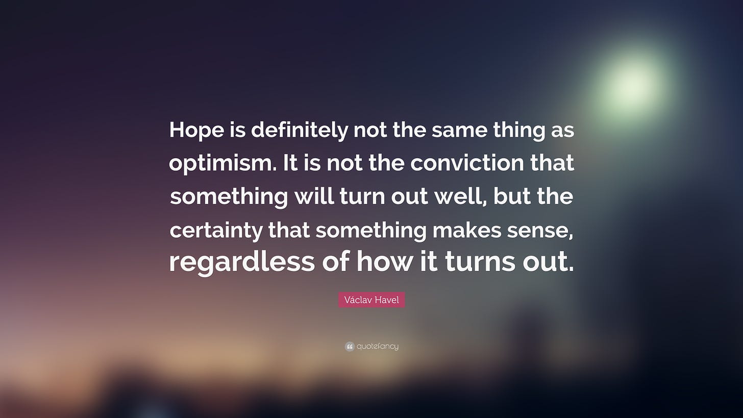 Image result for vaclav havel on hope
