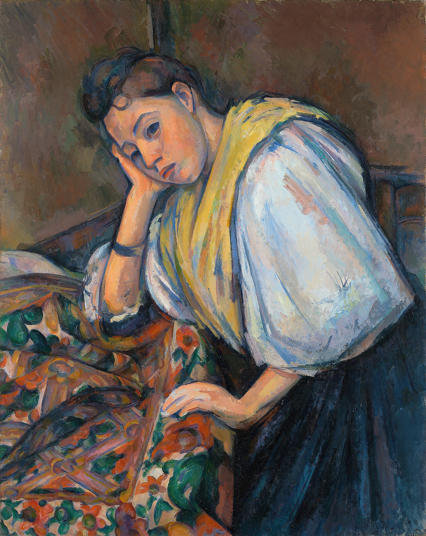 Young Italian Woman at a Table (1895–1900) by Paul Cézanne