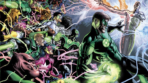 Green Lantern with Geoff Johns is just as big as X-Men.