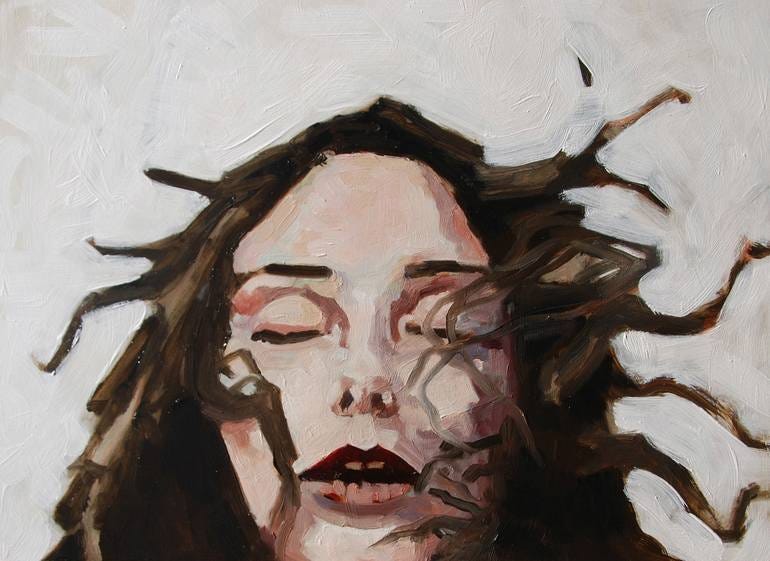Free Falling Woman Painting by Simona Bormida | Saatchi Art