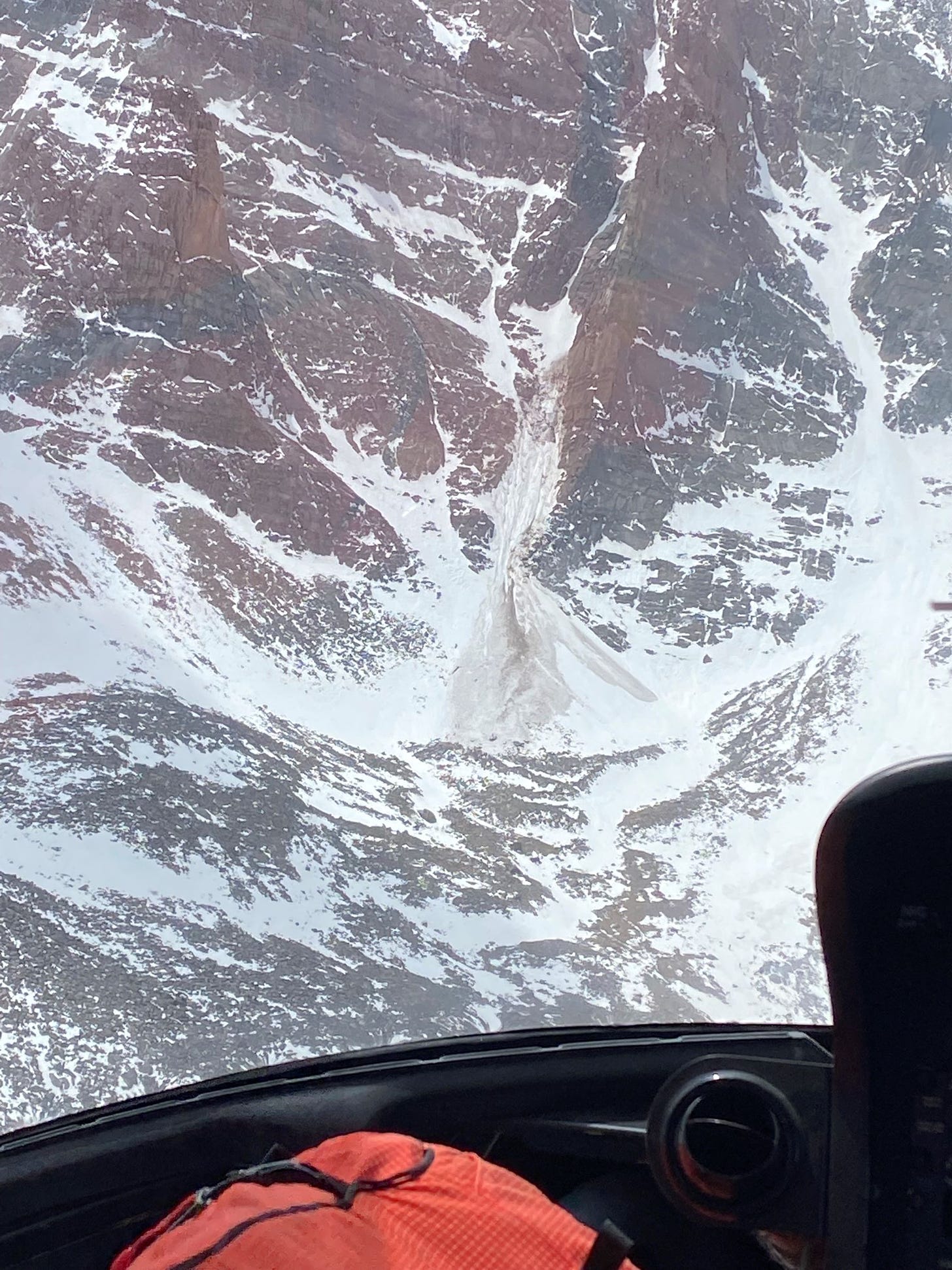 Photograph from helicopter of Dreamweaver Couloir slide on Mount Meeker Courtesy Rocky Mountain National Park smaller size 1.jpg