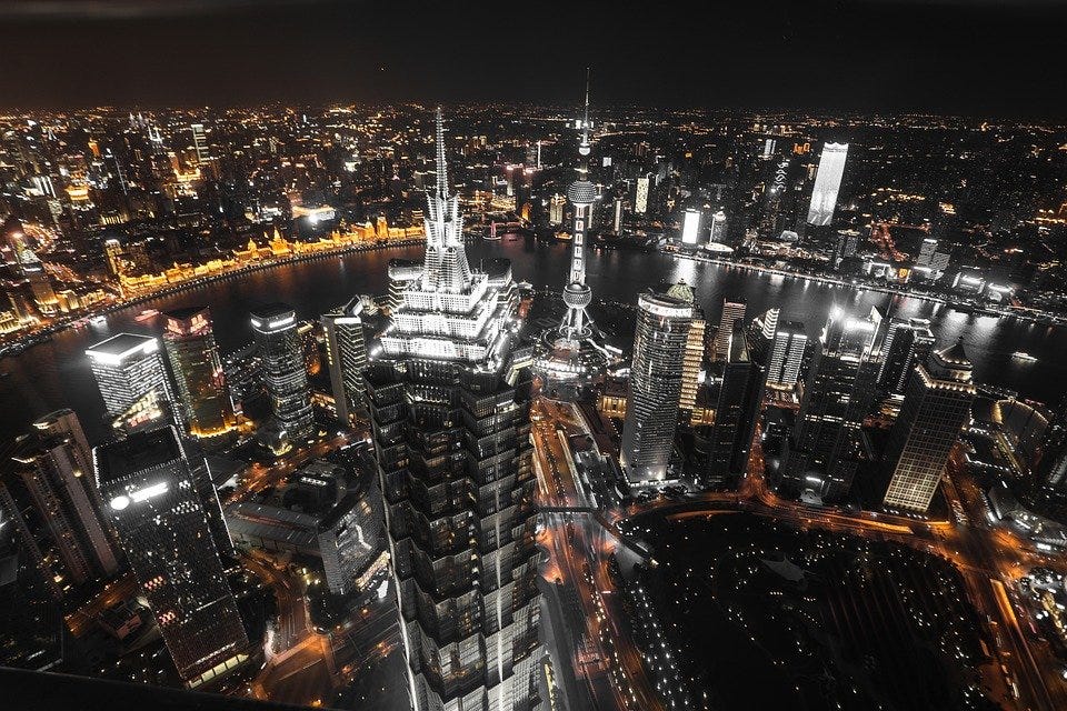 Night, City, Shanghai, Asia, East, Architecture, Urban