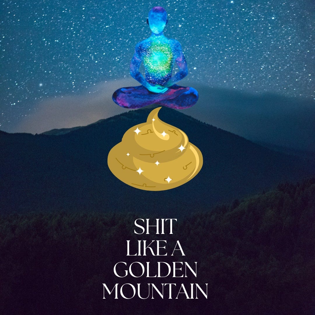 May be an image of outdoors and text that says 'SHIT LIKEA GOLDEN MOUNTAIN'