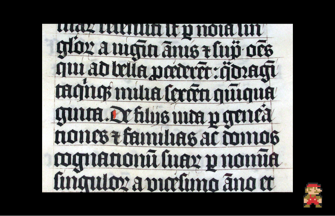img: Blackletter calligraphy example; source: FontsInUse