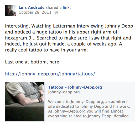 Johnny Depp at David Letterman, Oct/27/2011