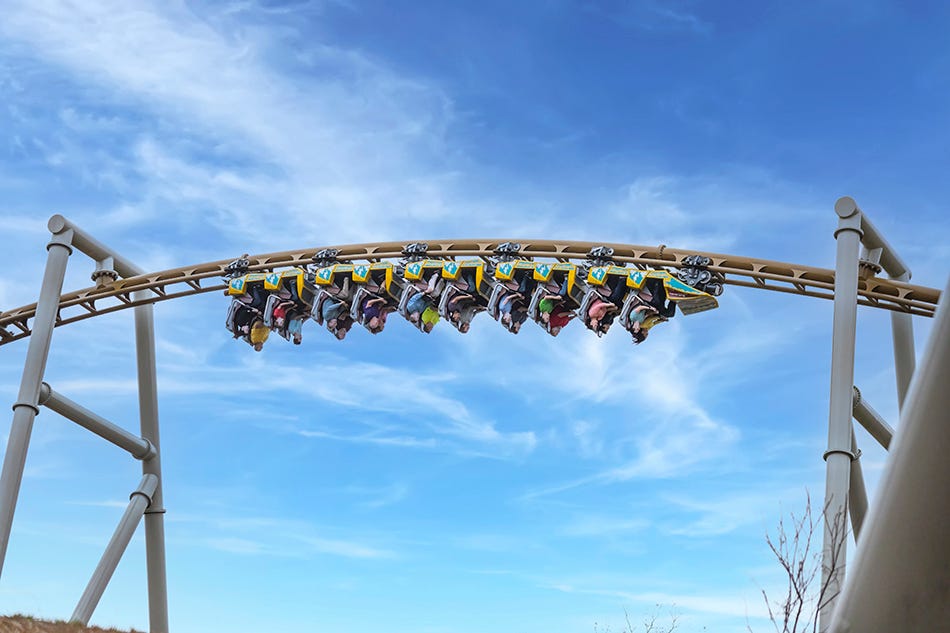 Pantheon coaster at Busch Gardens zero-G stall