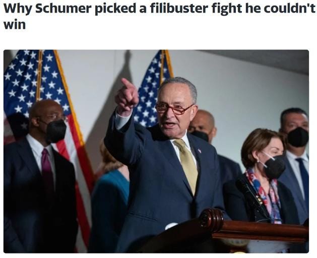 Why Schumer picked a filibuster fight he couldn't win