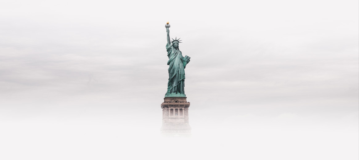 Image result for statue of liberty above the fog