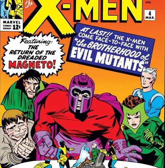 Cover Image from X-Men #4: The First Appearance of Wanda, Pietro, and…Mastermind! (Ok, and also the Toad!)