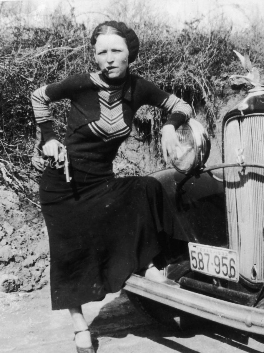 Bonnie Parker with Cigar