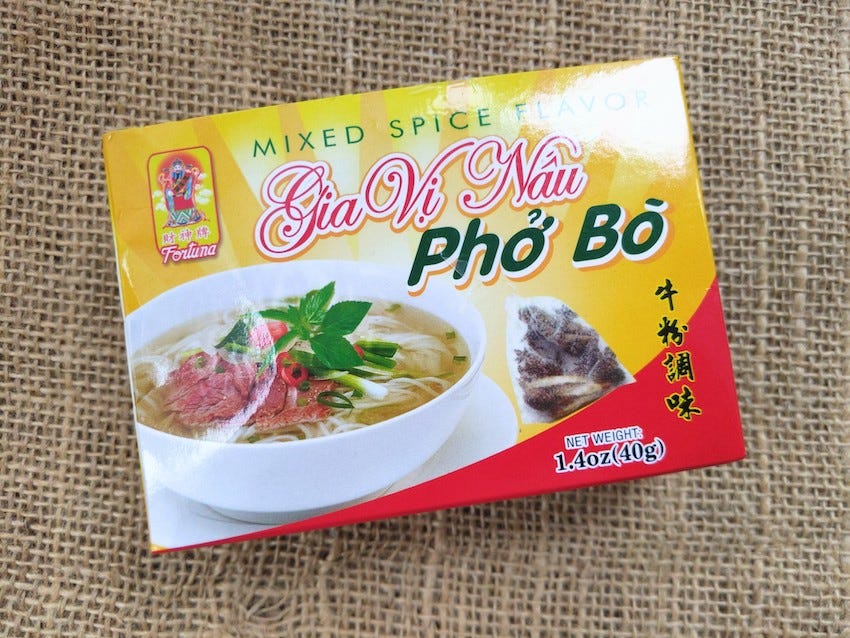 vietnamese beef noodle pho bo seasoning and spices