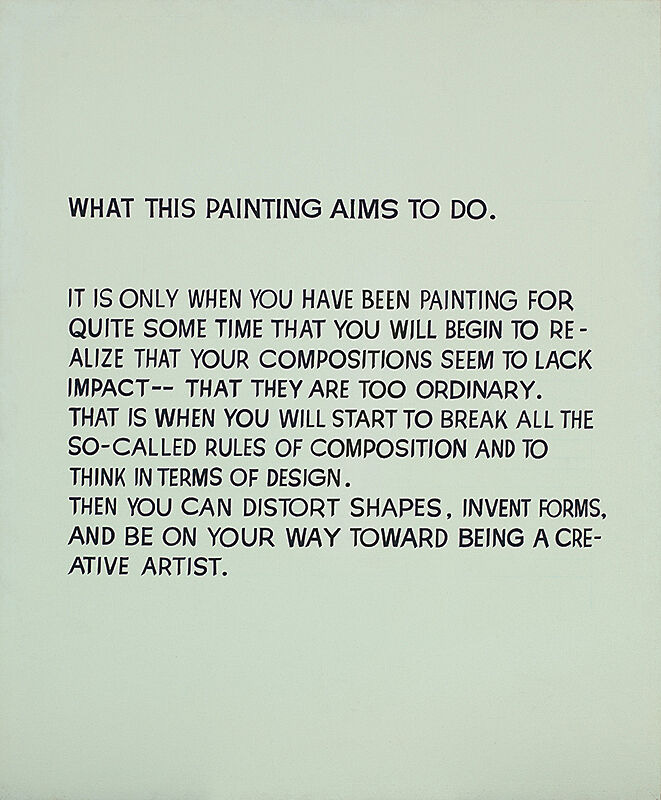 John Baldessari, What This Painting Aims To Do, 1967 | Whitney Museum of  American Art