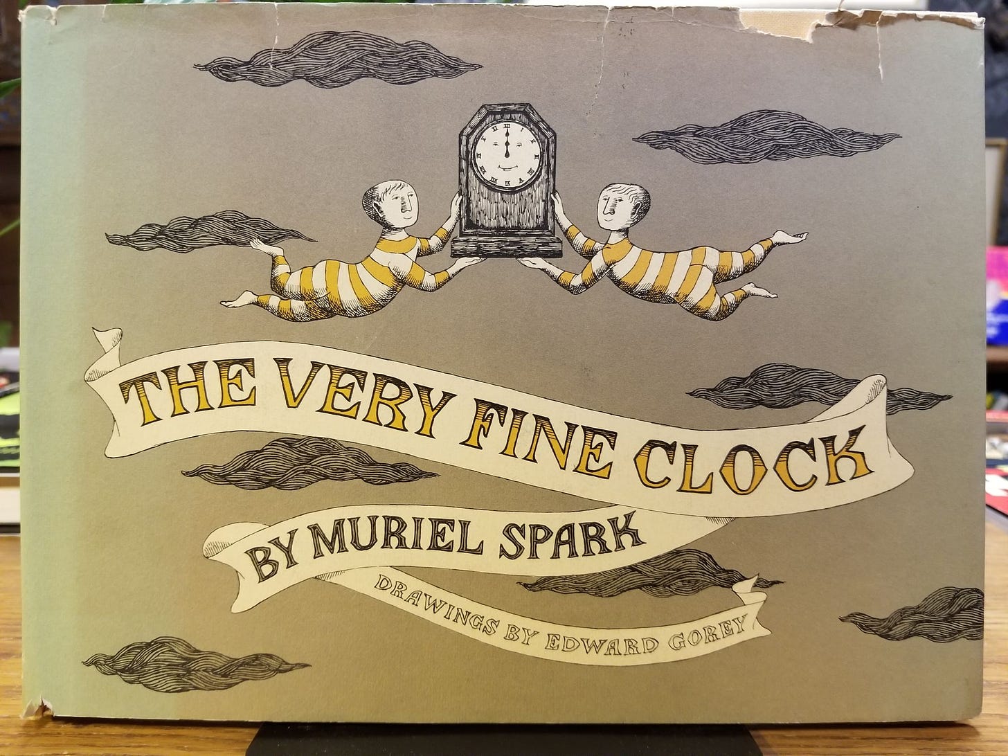 Cover of The Very Fine Clock by Muriel Spark with illustrations by Edward Gorey