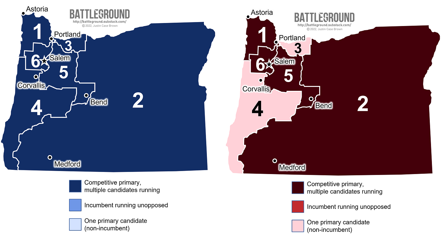 Oregon's US House Primary Map
