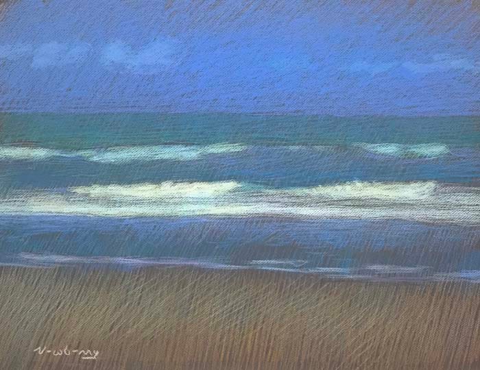 Newberry, San Onofre Blue, 2020, pastel, 18x24 inches